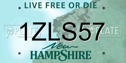 1ZLS57 New Hampshire License Plate
