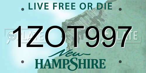 1ZOT997 New Hampshire License Plate