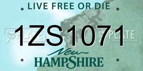 1ZS1071 New Hampshire License Plate