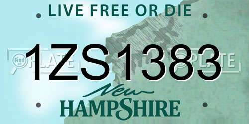 1ZS1383 New Hampshire License Plate