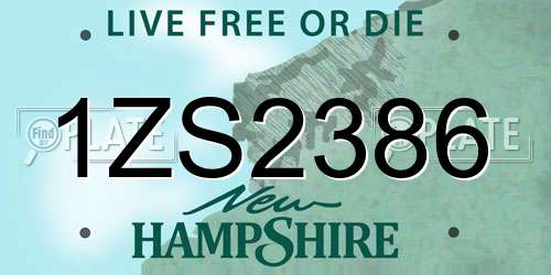 1ZS2386 New Hampshire License Plate