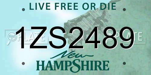 1ZS2489 New Hampshire License Plate