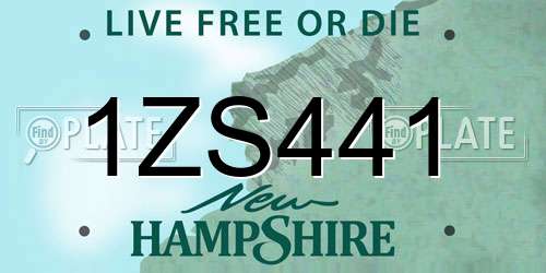 1ZS441 New Hampshire License Plate
