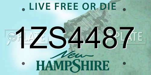 1ZS4487 New Hampshire License Plate