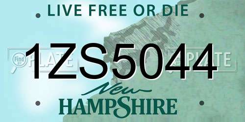 1ZS5044 New Hampshire License Plate
