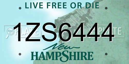 1ZS6444 New Hampshire License Plate