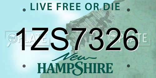 1ZS7326 New Hampshire License Plate