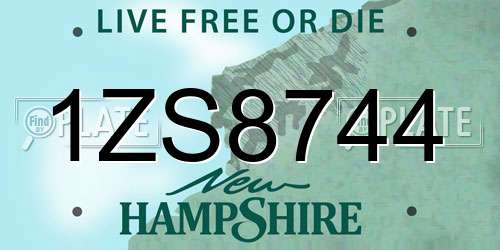1ZS8744 New Hampshire License Plate