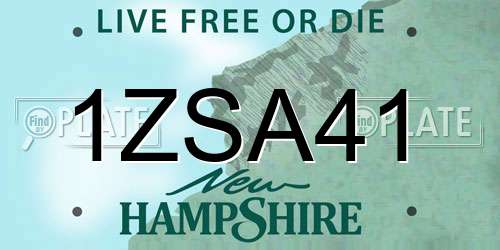 1ZSA41 New Hampshire License Plate