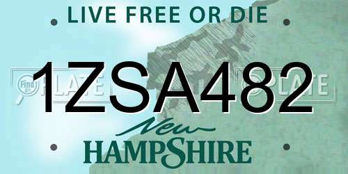 1ZSA482 New Hampshire License Plate