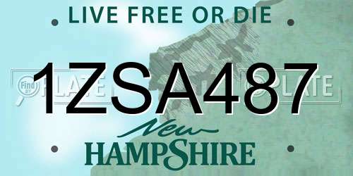 1ZSA487 New Hampshire License Plate