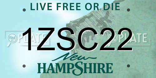 1ZSC22 New Hampshire License Plate