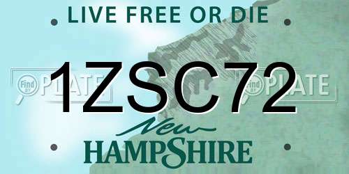 1ZSC72 New Hampshire License Plate
