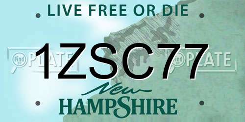 1ZSC77 New Hampshire License Plate
