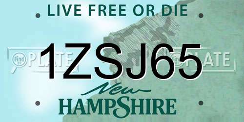 1ZSJ65 New Hampshire License Plate