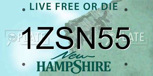 1ZSN55 New Hampshire License Plate