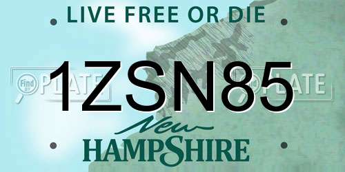 1ZSN85 New Hampshire License Plate