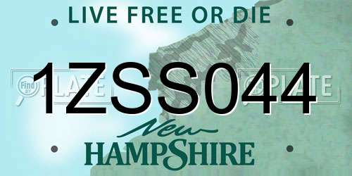 1ZSS044 New Hampshire License Plate