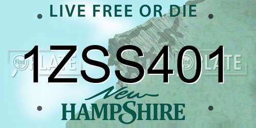 1ZSS401 New Hampshire License Plate