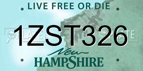 1ZST326 New Hampshire License Plate