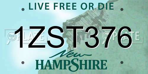 1ZST376 New Hampshire License Plate