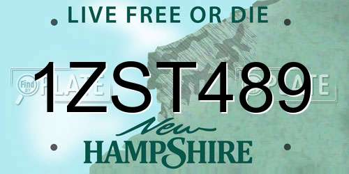 1ZST489 New Hampshire License Plate