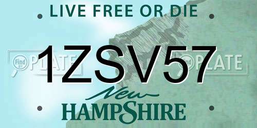1ZSV57 New Hampshire License Plate