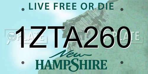 1ZTA260 New Hampshire License Plate