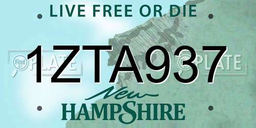 1ZTA937 New Hampshire License Plate
