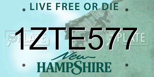 1ZTE577 New Hampshire License Plate