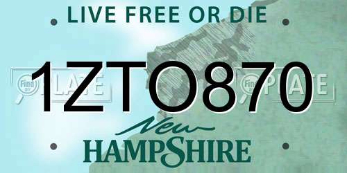 1ZTO870 New Hampshire License Plate