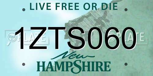 1ZTS060 New Hampshire License Plate