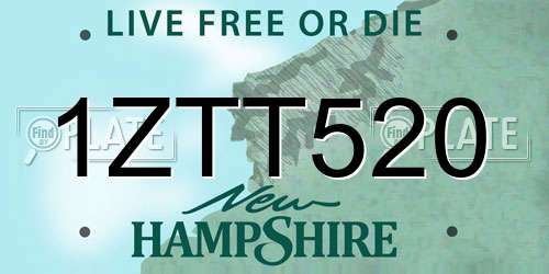1ZTT520 New Hampshire License Plate