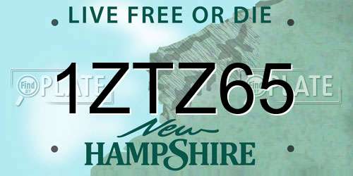 1ZTZ65 New Hampshire License Plate