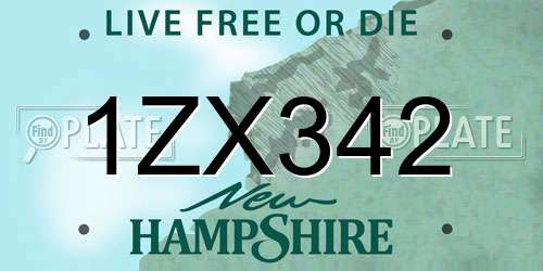 1ZX342 New Hampshire License Plate