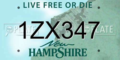 1ZX347 New Hampshire License Plate