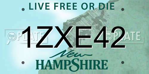 1ZXE42 New Hampshire License Plate