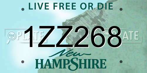 1ZZ268 New Hampshire License Plate