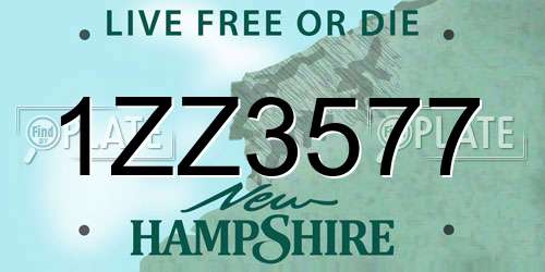 1ZZ3577 New Hampshire License Plate