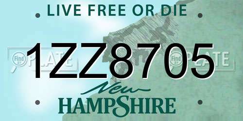 1ZZ8705 New Hampshire License Plate