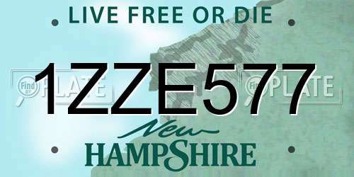 1ZZE577 New Hampshire License Plate