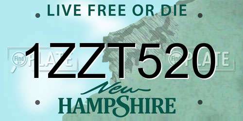 1ZZT520 New Hampshire License Plate