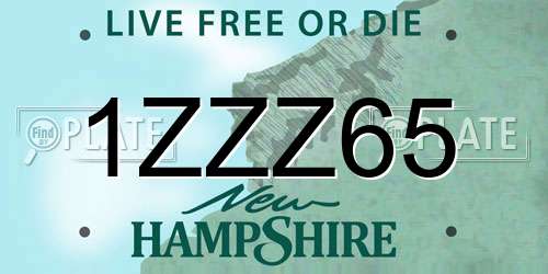 1ZZZ65 New Hampshire License Plate