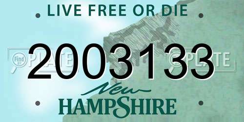 2003133 New Hampshire License Plate