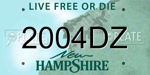 2004DZ New Hampshire License Plate