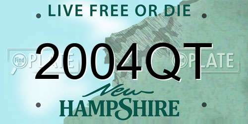 2004QT New Hampshire License Plate