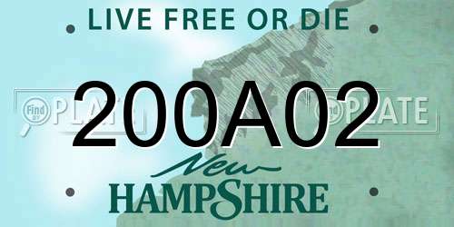 200A02 New Hampshire License Plate