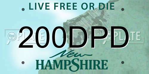 200DPD New Hampshire License Plate