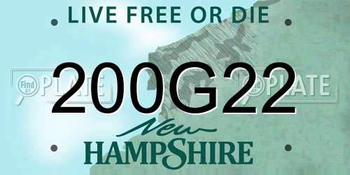 200G22 New Hampshire License Plate