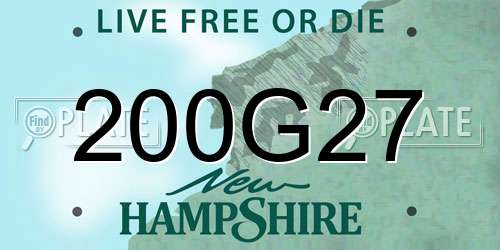 200G27 New Hampshire License Plate